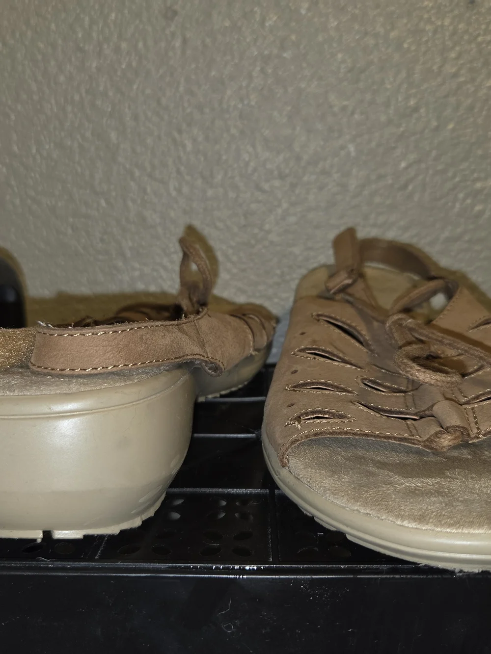 Tan Lace-Up Closed-Toe Sandals